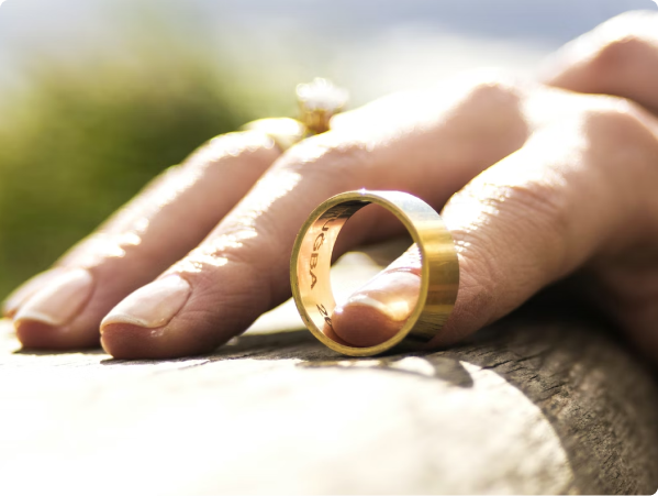 handing holding a ring