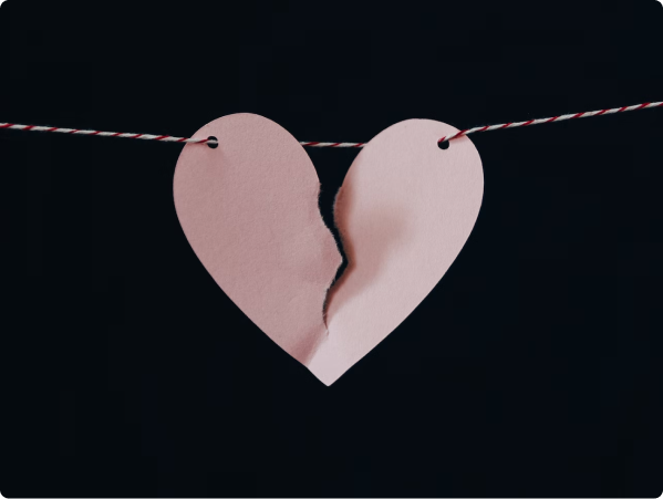 broken heart on a string